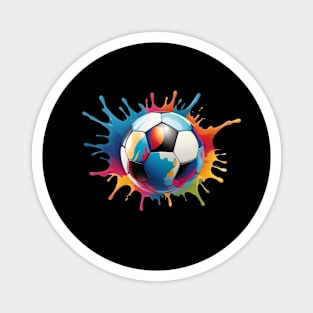 Color Splash Football Soccer Ball Lover Design Magnet